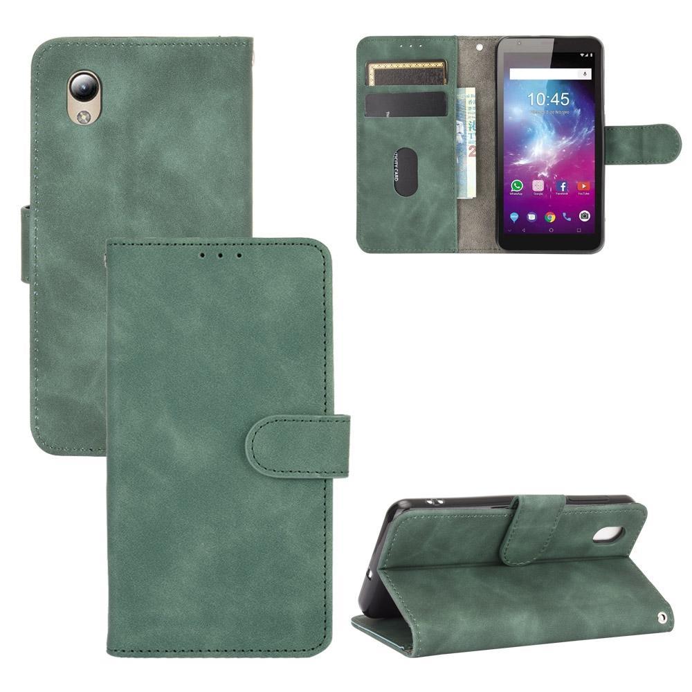 For ZTE Blade A3 Lite Solid Color Skin Feel Magnetic Buckle Horizontal Flip Calf Texture PU Leather Case with Holder & Card Slots & Wallet(Green)