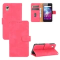 For ZTE Blade A3 Lite Solid Color Skin Feel Magnetic Buckle Horizontal Flip Calf Texture PU Leather Case with Holder & Card Slots & Wallet(Rose Red)