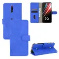 For ZTE Nubia Red Magic 5G Solid Color Skin Feel Magnetic Buckle Horizontal Flip Calf Texture PU Leather Case with Holder & Card Slots & Wallet(Blue)
