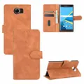 For BlackBerry Priv Solid Color Skin Feel Magnetic Buckle Horizontal Flip Calf Texture PU Leather Case with Holder & Card Slots & Wallet(Brown)
