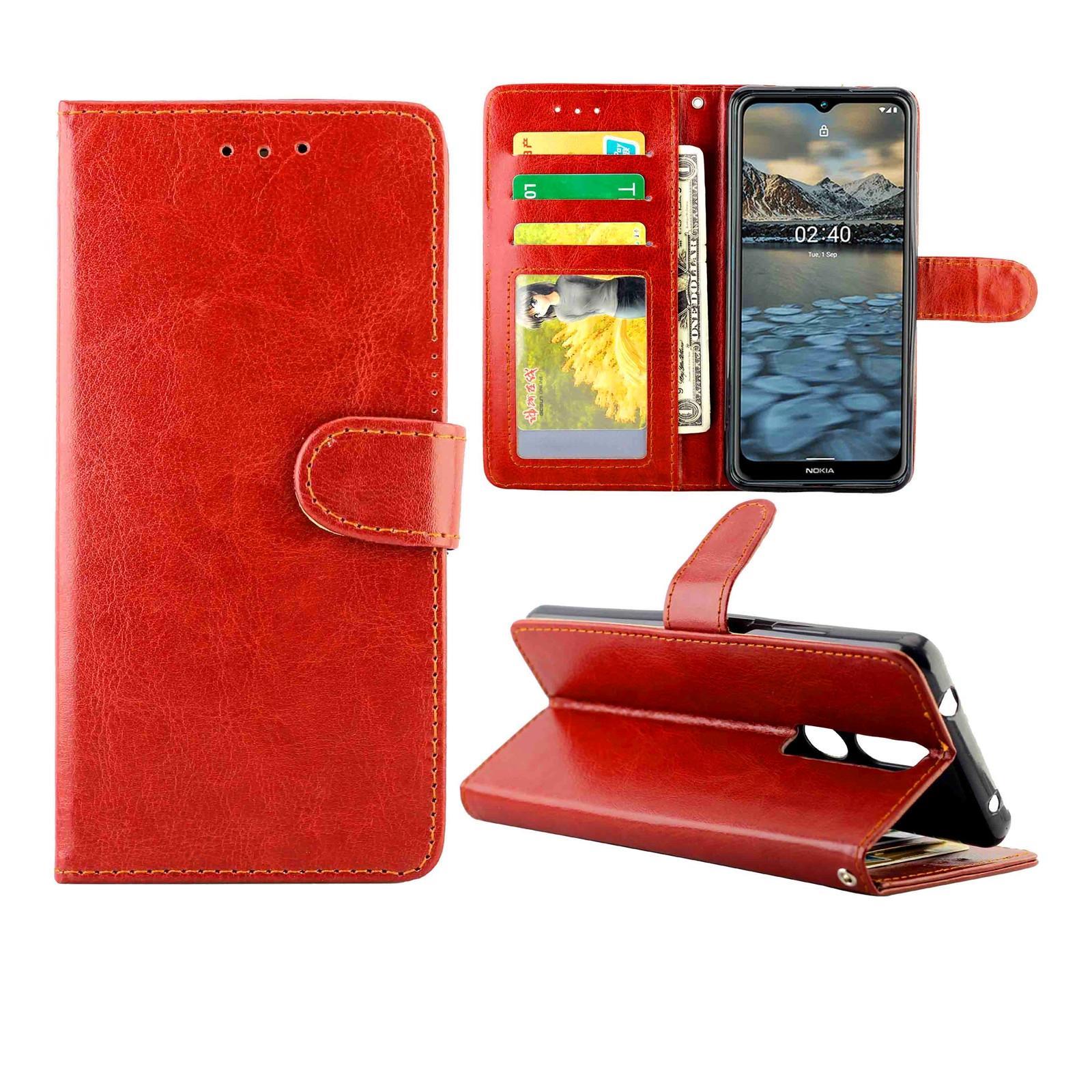 For Nokia 2.4 Crazy Horse Texture Leather Horizontal Flip Protective Case with Holder & Card Slots & Wallet & Photo Frame(Brown)