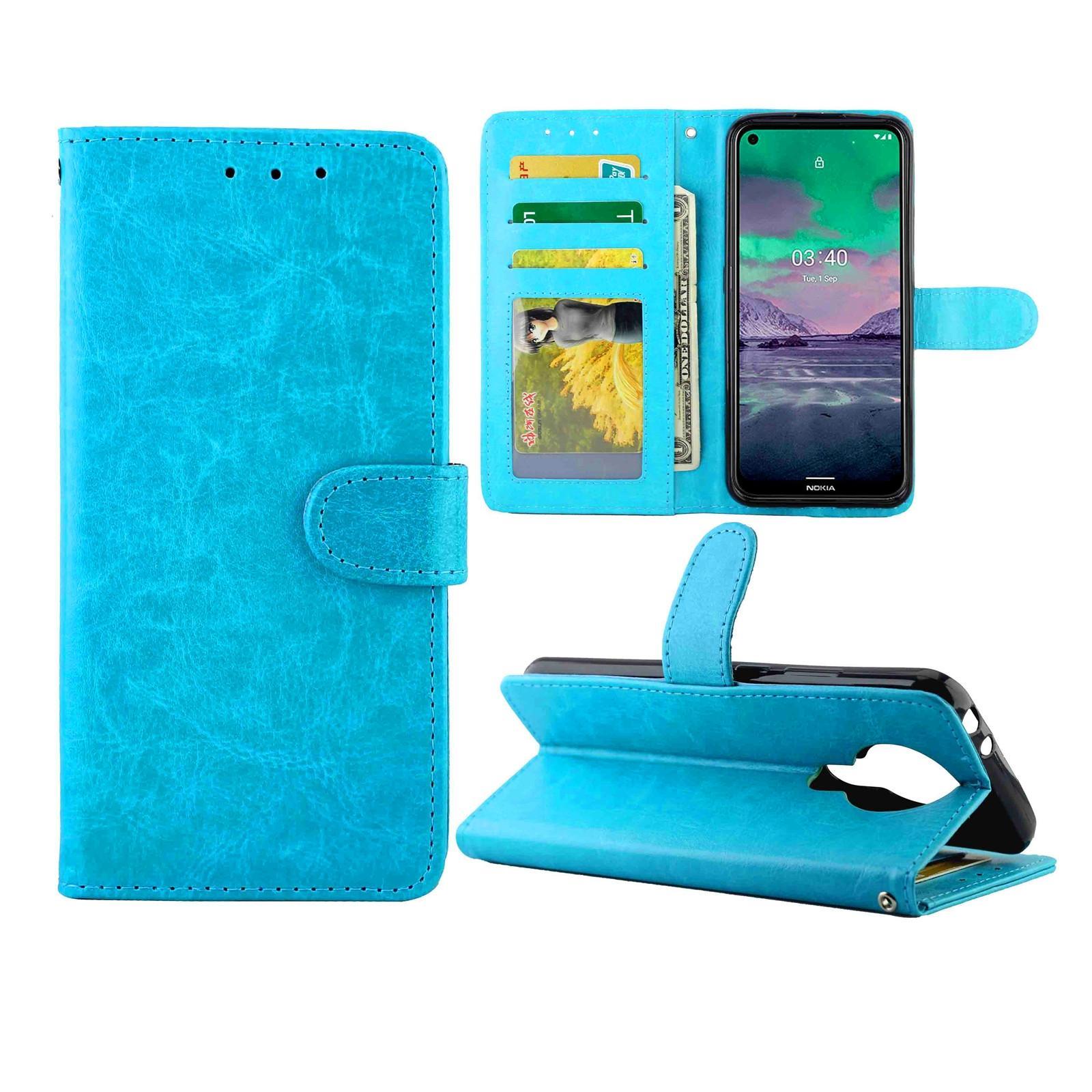 For Nokia 3.4 Crazy Horse Texture Leather Horizontal Flip Protective Case with Holder & Card Slots & Wallet & Photo Frame(baby Blue)