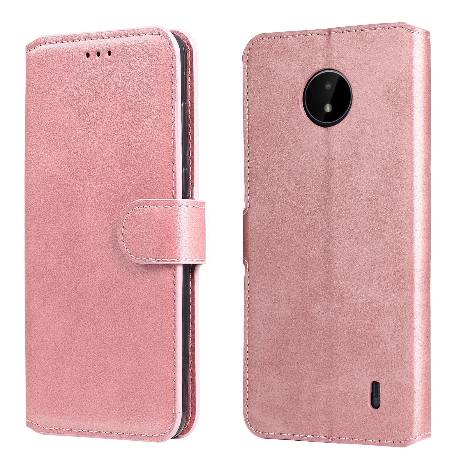 For Nokia C10 / C20 Classic Calf Texture PU + TPU Horizontal Flip Leather Case with Holder & Card Slots & Wallet(Rose Gold)