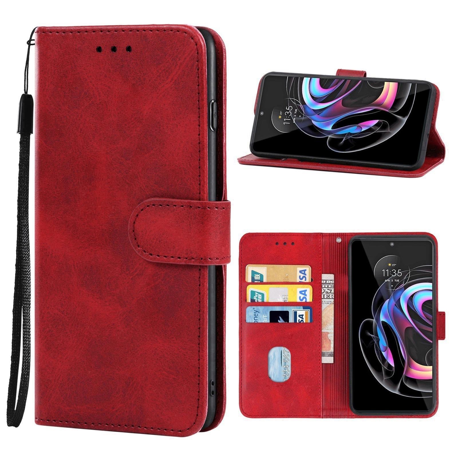 Leather Phone Case For Motorola Moto Edge 30 Ultra(Red)