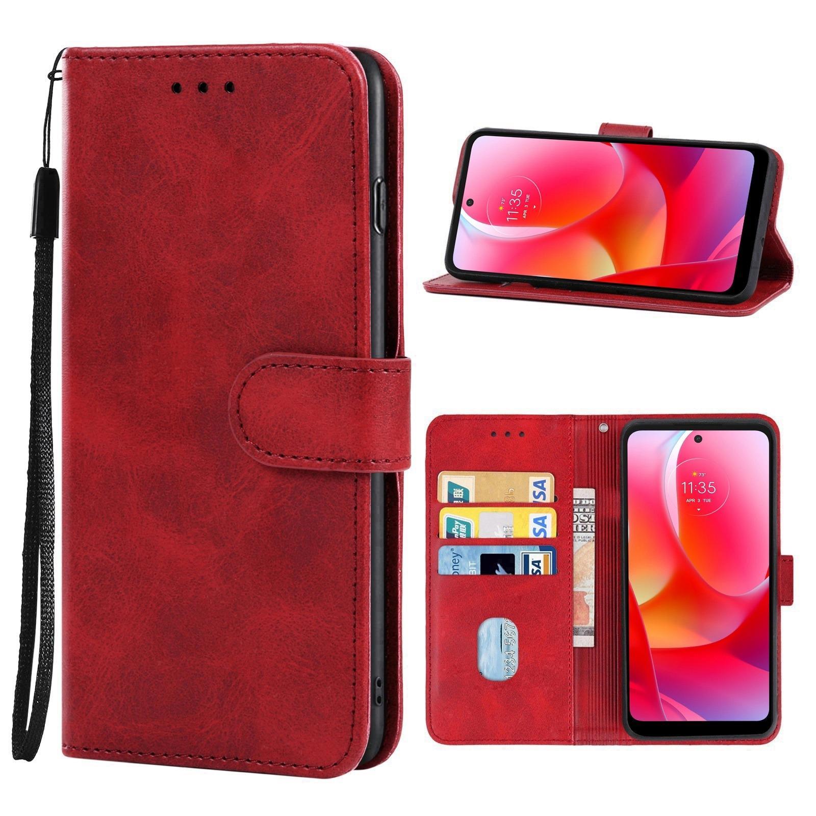 Leather Phone Case For Motorola Moto G Power 2022(Red)