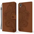 For Sony Xperia L1 Pea Embossed Pattern Horizontal Flip Leather Case with Holder & Card Slots & Wallet & Lanyard(Brown)