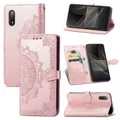 For Sony Xperia Ace II Mandala Flower Embossed Horizontal Flip Leather Case with Bracket / Card Slot / Wallet / Lanyard(Rose Gold)