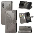 For Sony Xperia Ace II Mandala Flower Embossed Horizontal Flip Leather Case with Bracket / Card Slot / Wallet / Lanyard(Gray)