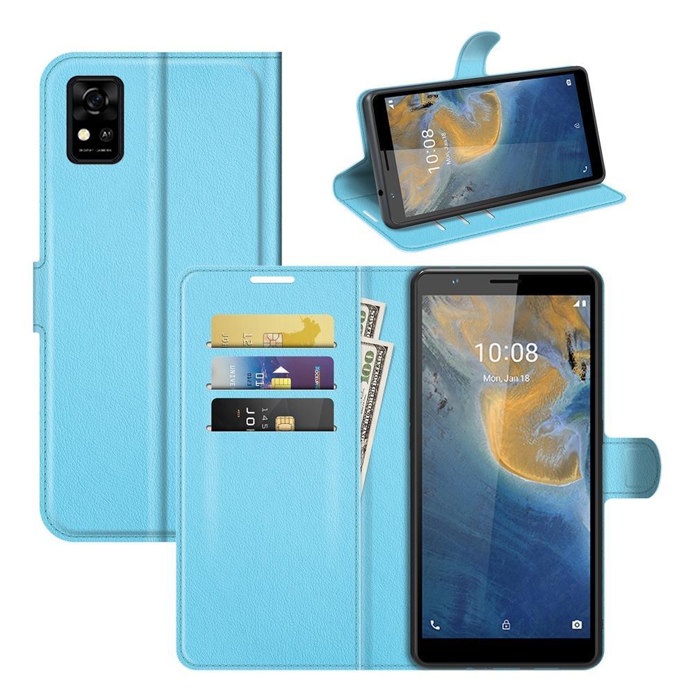 For ZTE Blade A31 Litchi Texture Horizontal Flip Protective Case with Holder & Card Slots & Wallet(Blue)