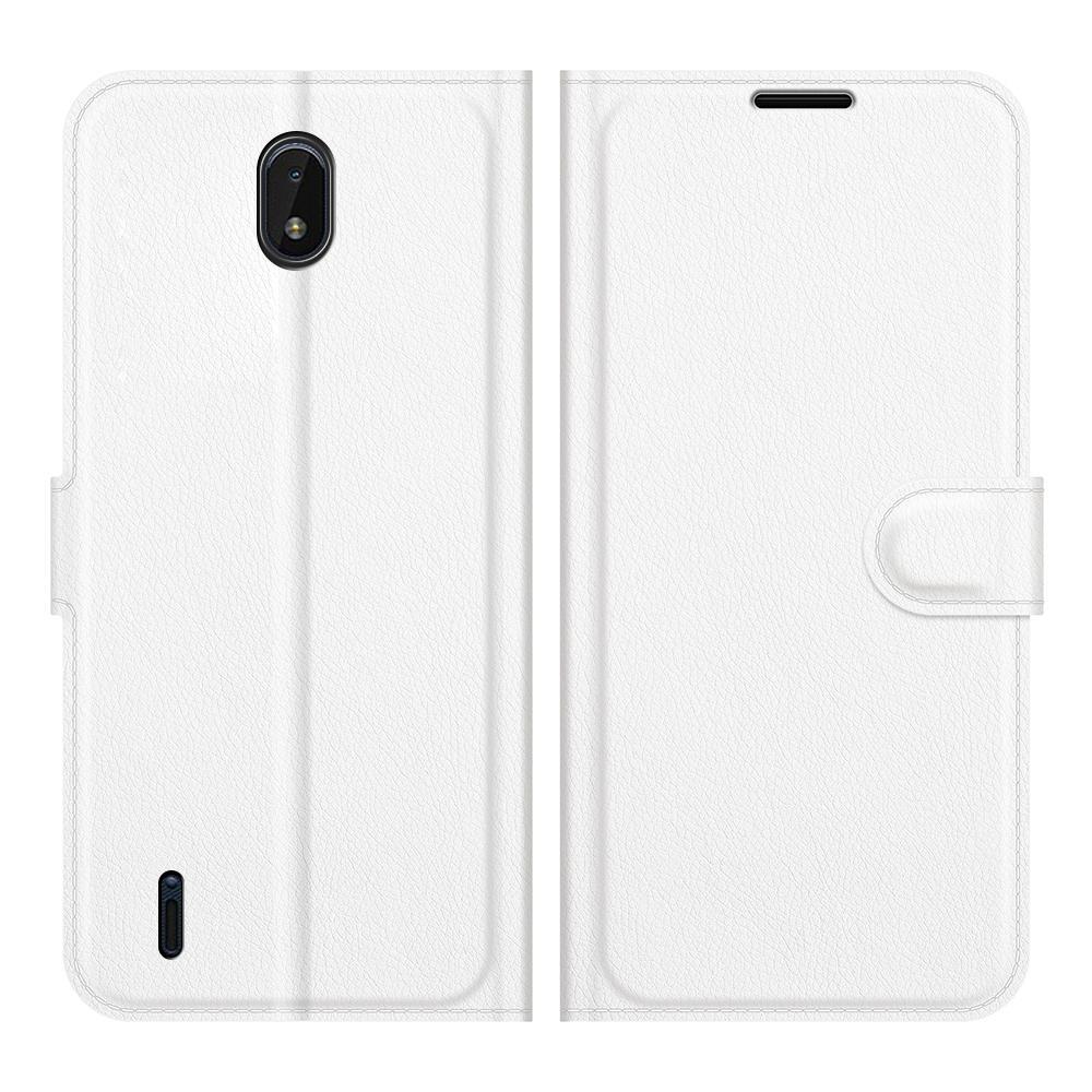 For Nokia C01 Plus Litchi Texture Horizontal Flip Protective Case with Holder & Card Slots & Wallet(White)