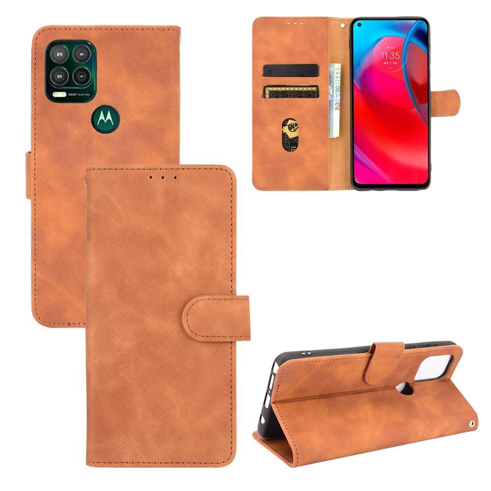 For Motorola Moto G Stylus 5G Solid Color Skin Feel Magnetic Buckle Horizontal Flip Calf Texture PU Leather Case with Holder & Card Slots & Wallet(Bro