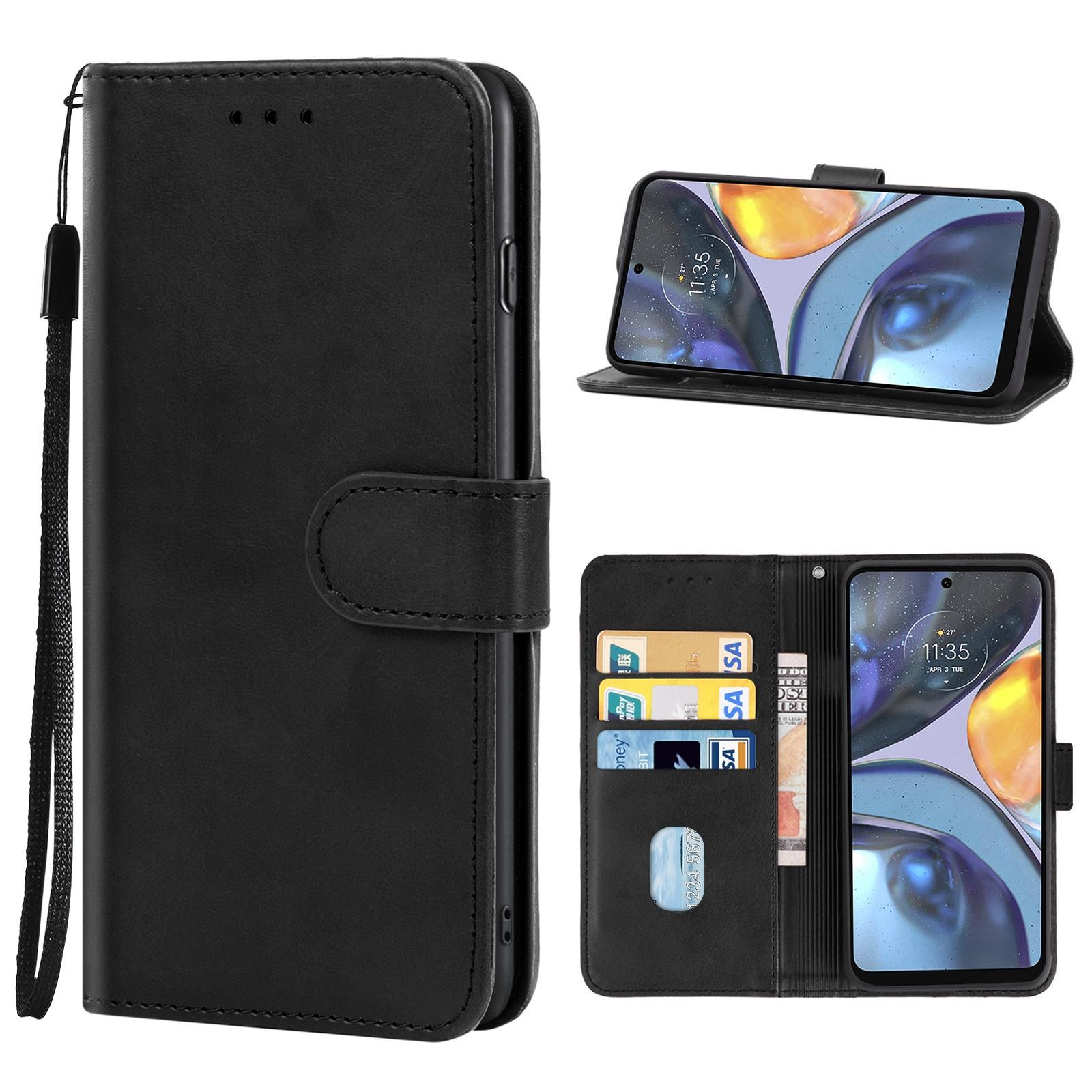 For Motorola Moto G22 Leather Phone Case(Black)
