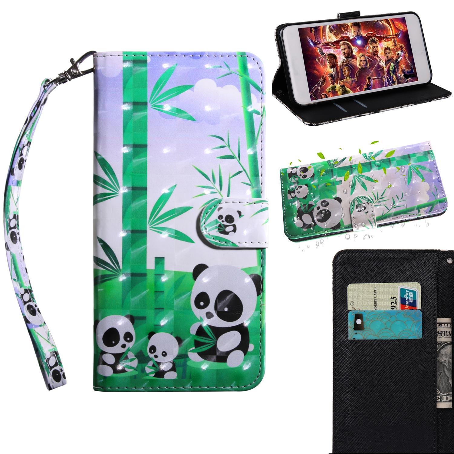 For Nokia 2.4 3D Painted Pattern Horizontal Flip TPU + PU Leather Case with Holder & Card Slots & Wallet & Lanyard(Bamboo Panda)