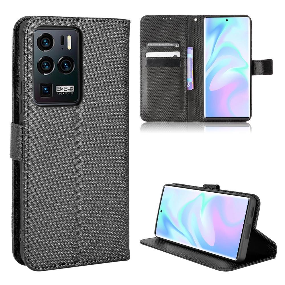 For ZTE Axon 30 Ultra 5G Diamond Texture Leather Phone Case(Black)