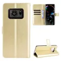 For Sharp Aquos R6 Crazy Horse Texture Horizontal Flip Leather Case with Holder & Card Slots & Lanyard(Gold)