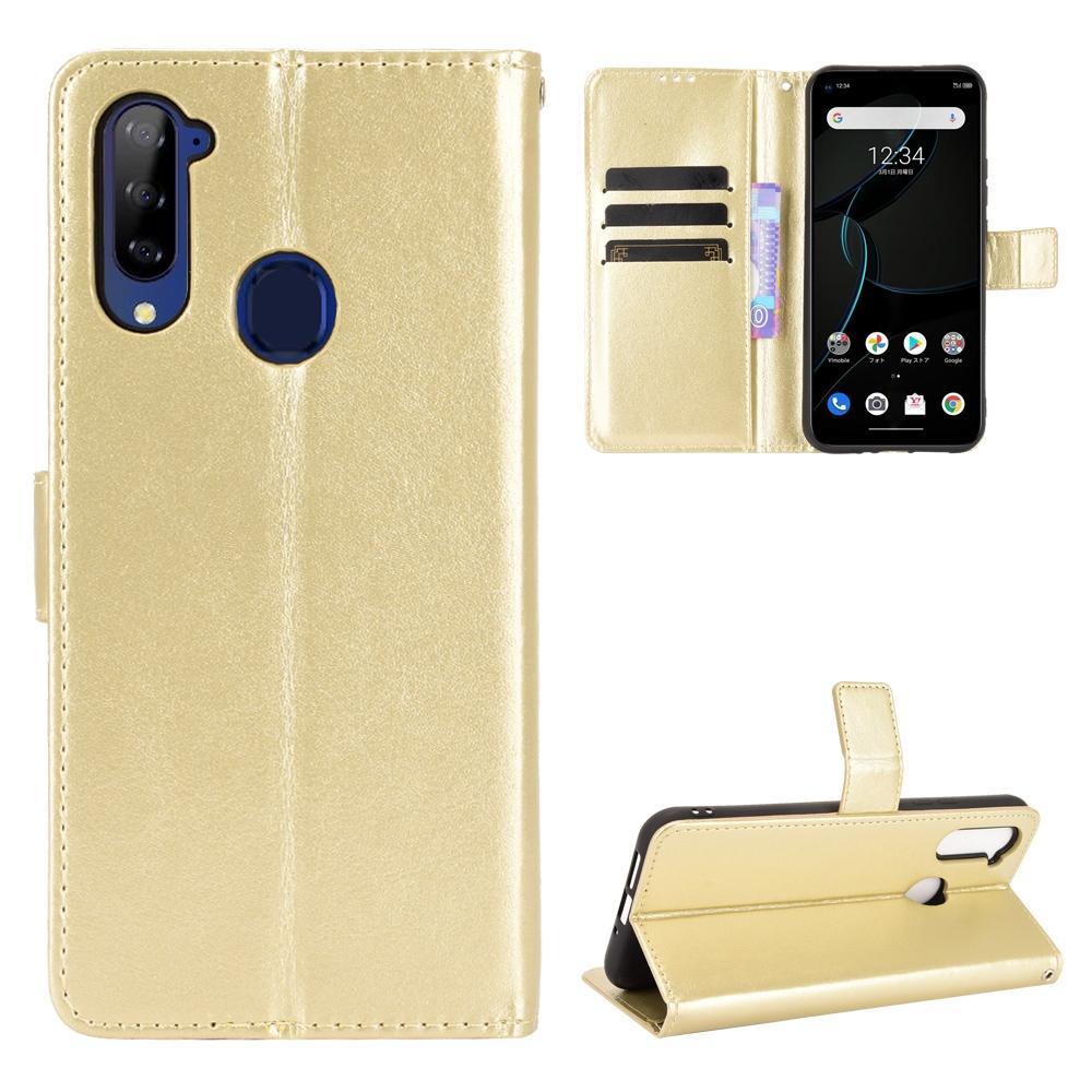 For ZTE Libero 5G Crazy Horse Texture Horizontal Flip Leather Case with Holder & Card Slots & Lanyard(Gold)