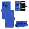 For ZTE Libero 5G Solid Color Skin Feel Magnetic Buckle Horizontal Flip Calf Texture PU Leather Case with Holder & Card Slots & Wallet(Blue)