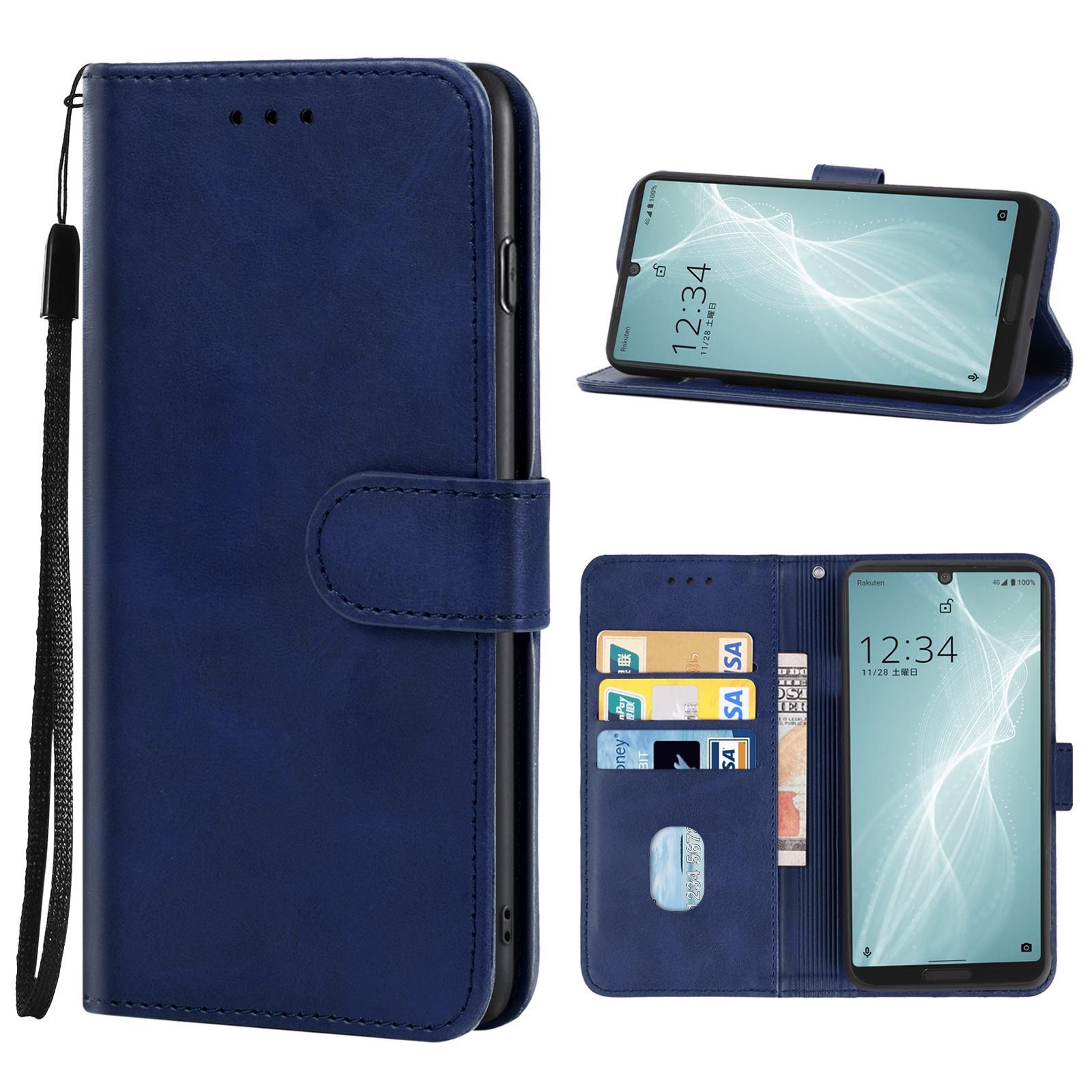 Leather Phone Case For Sharp Aquos Sense 4 Lite(Blue)