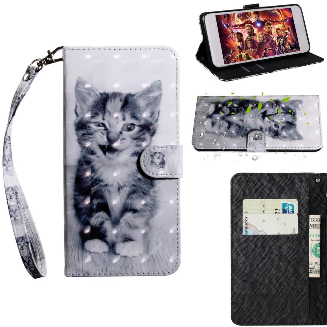 For Nokia 5.3 3D Painting Pattern Coloured Drawing Horizontal Flip PU Leather Case with Holder & Card Slots & Wallet & Lanyard(Cat)