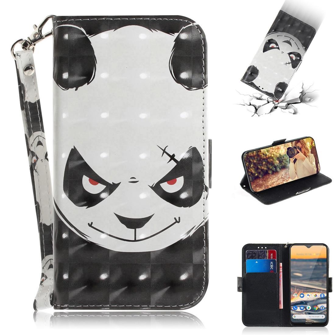 For Nokia 5.3 3D Painted Pattern Magnetic Attraction Horizontal Flip Leather Case with Holder & Card Slot & Wallet & Lanyard(Angry Bear)
