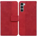 For Motorola Moto G200 5G / Edge S30 Geometric Embossed Leather Phone Case(Red)