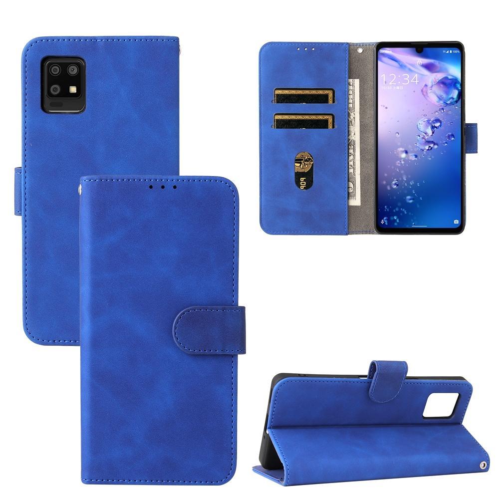 For Sharp Air Zero6 Solid Color Skin Feel Magnetic Buckle Horizontal Flip Calf Texture PU Leather Case with Holder & Card Slots & Wallet(Blue)