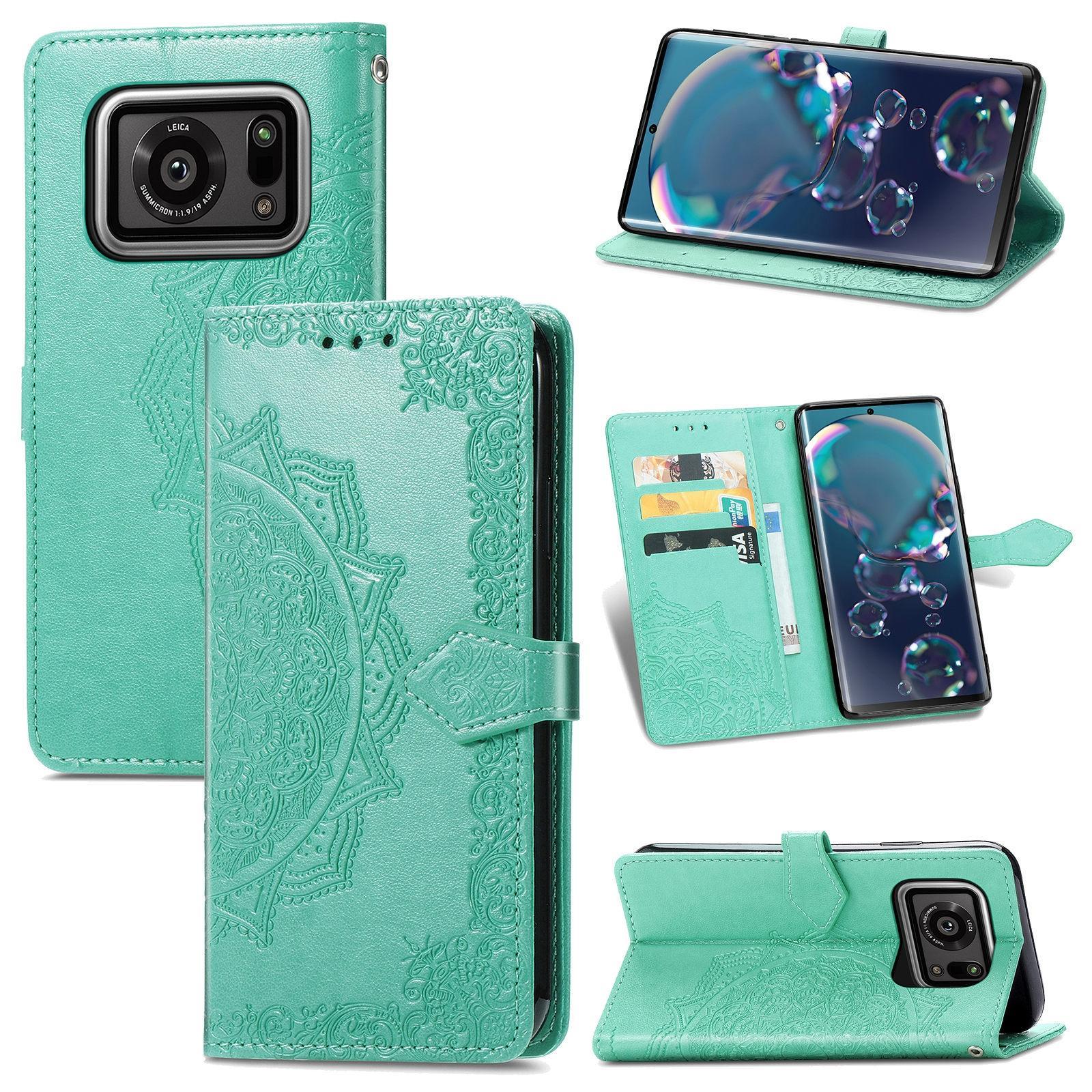 For Sharp R6 Mandala Flower Embossed Horizontal Flip Leather Case with Bracket / Card Slot / Wallet / Lanyard(Green)