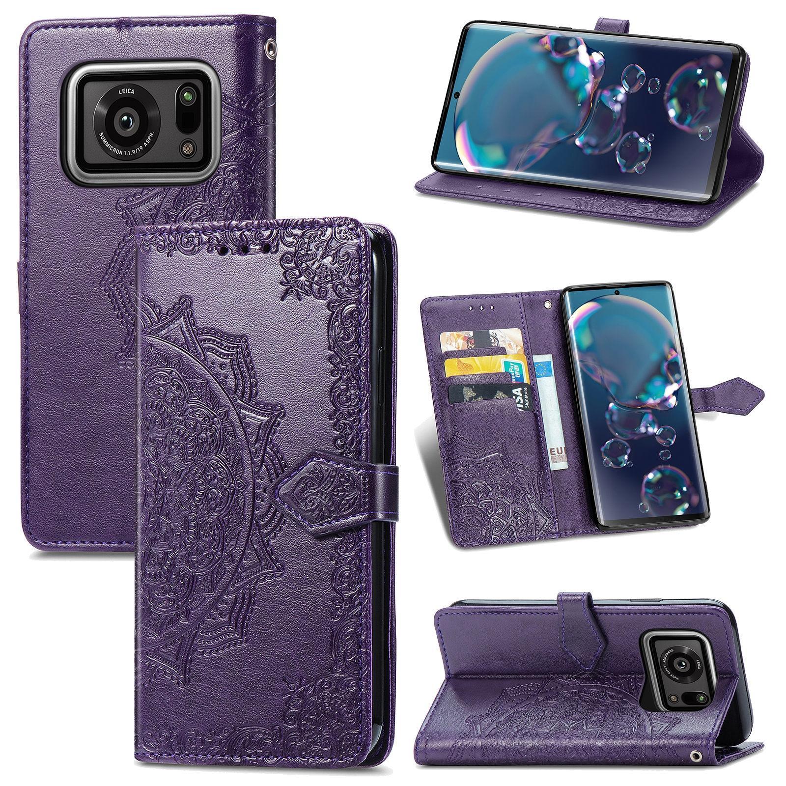 For Sharp R6 Mandala Flower Embossed Horizontal Flip Leather Case with Bracket / Card Slot / Wallet / Lanyard(Purple)