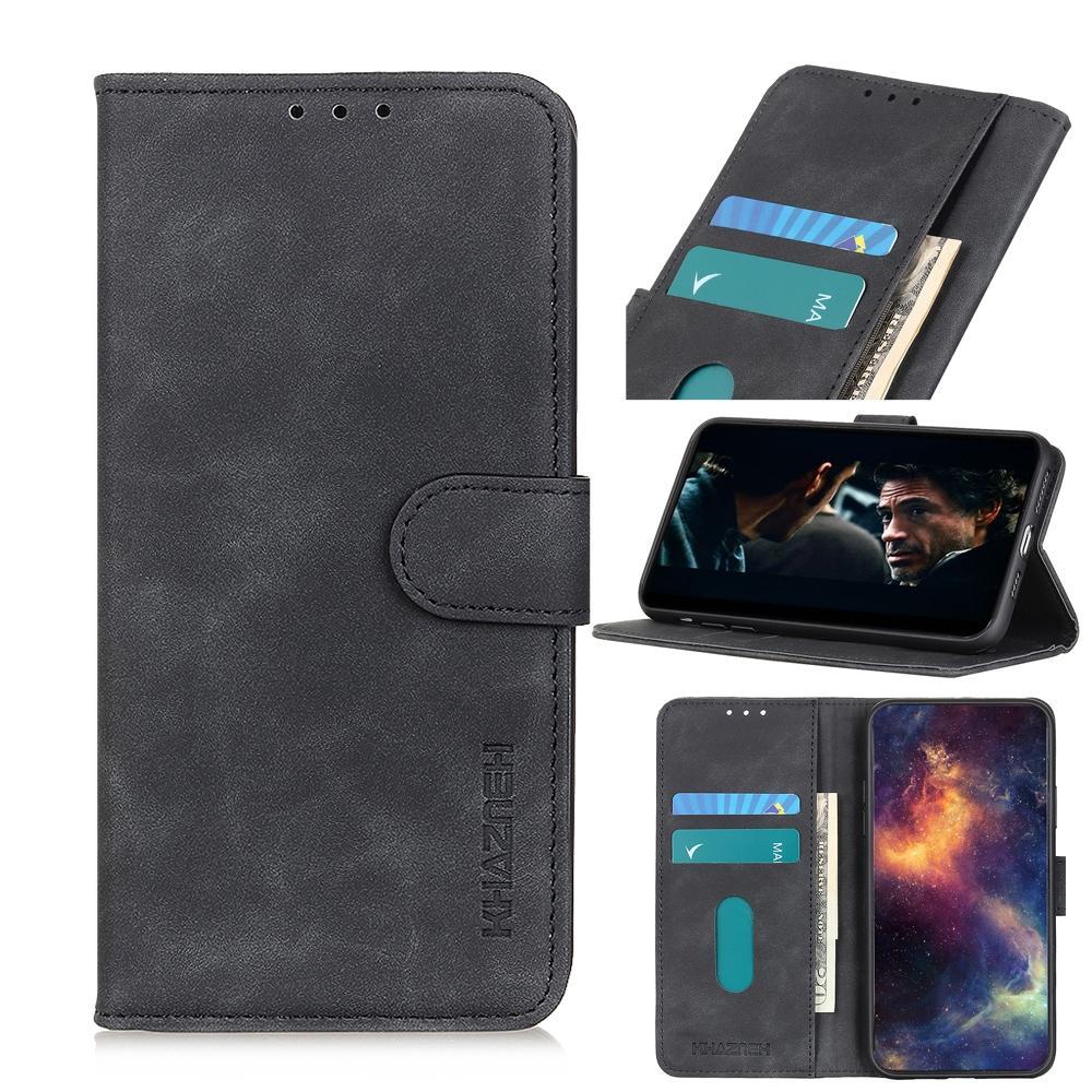 For ZTE Blade A7s 2020 KHAZNEH Retro Texture PU + TPU Horizontal Flip Leather Case with Holder & Card Slots & Wallet(Black)