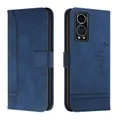 For ZTE Axon 30 Retro Skin Feel TPU + PU Leather Phone Case(Blue)