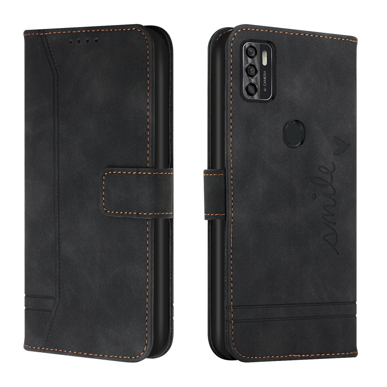 For ZTE Blade A7s 2020 Retro Skin Feel TPU + PU Leather Phone Case(Black)