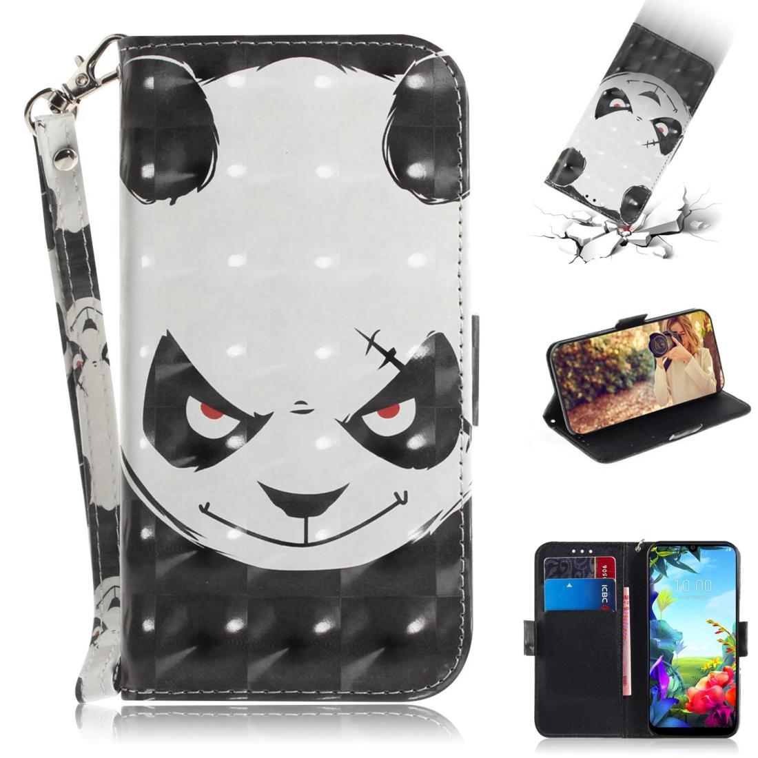 For LG K40S 3D Formula Pattern Magnetic Attraction Horizontal Flip Leather Case with Lanyard, Support Holder & Card Slot & Wallet(Angry Bear)