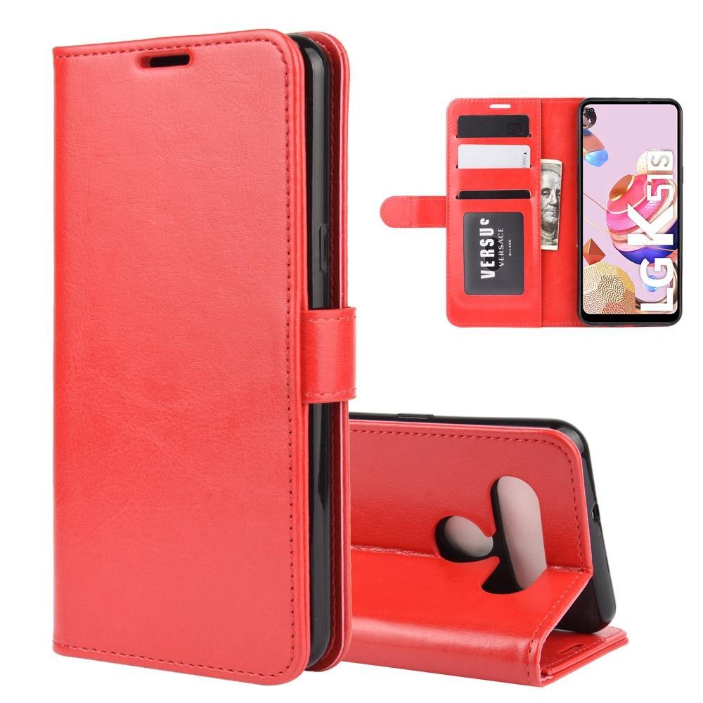 For LG K41S / K51S R64 Texture Single Horizontal Flip Protective Case with Holder & Card Slots & Wallet& Photo Frame(Red)