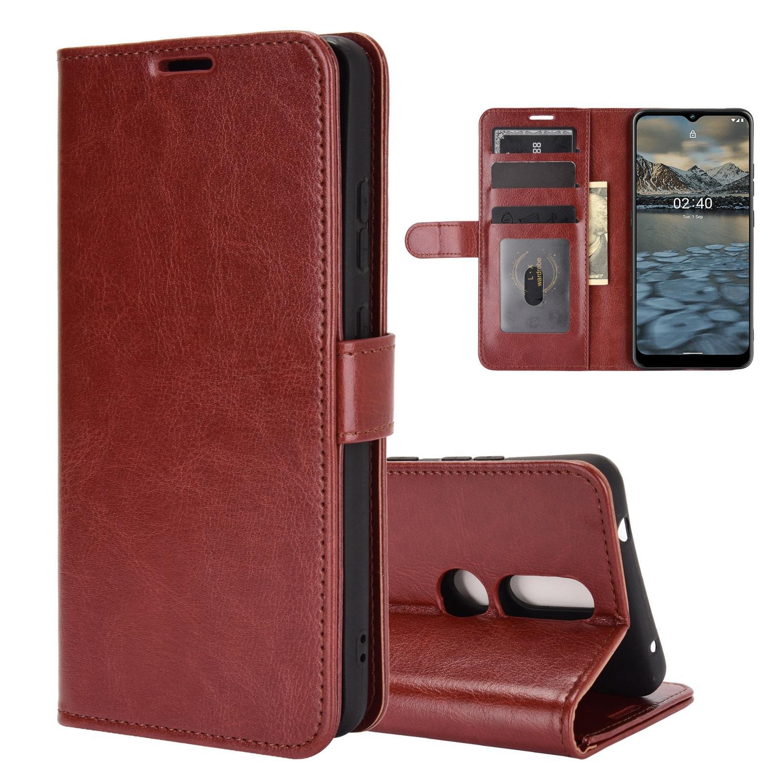 For Nokia 2.4 R64 Texture Single Horizontal Flip Protective Case with Holder & Card Slots & Wallet& Photo Frame(Brown)