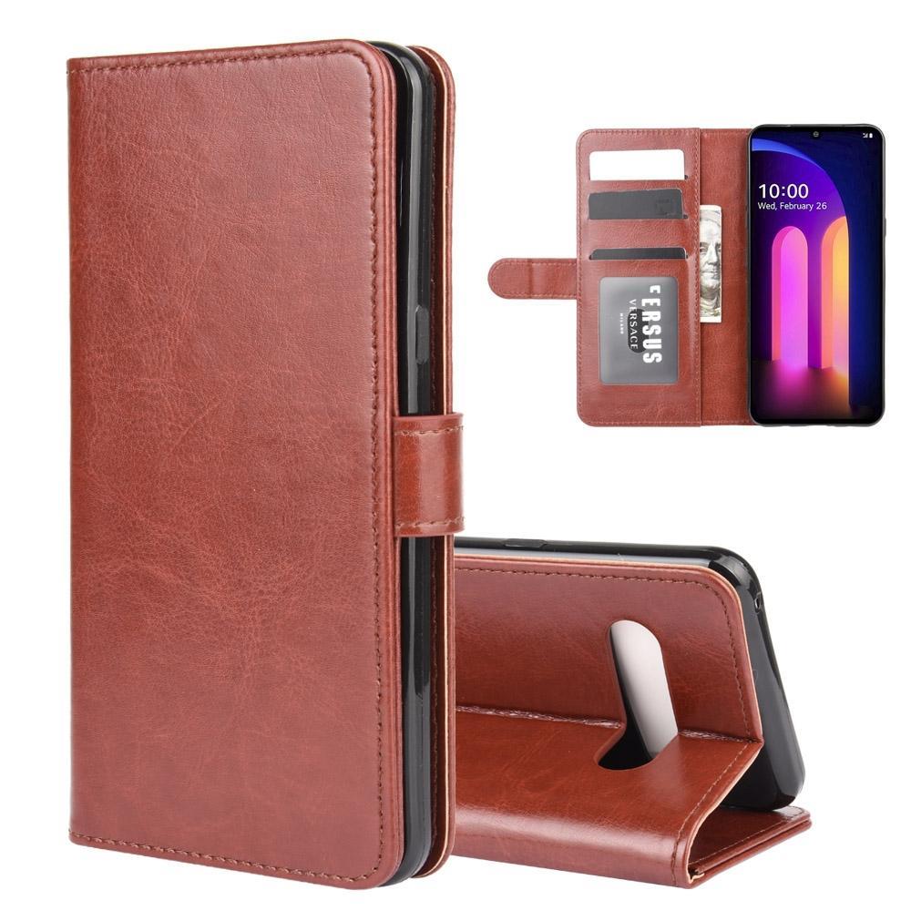For LG V60 ThinQ 5G R64 Texture Single Horizontal Flip Protective Case with Holder & Card Slots & Wallet& Photo Frame(Brown)