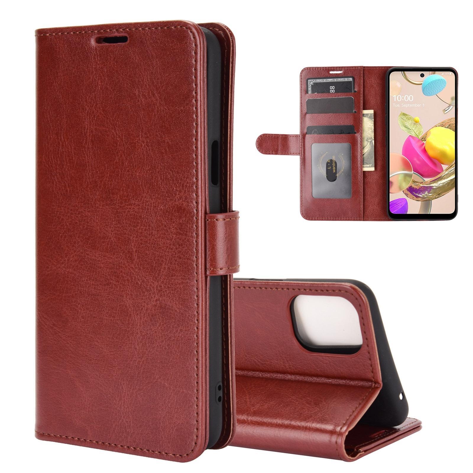 For LG K42 R64 Texture Single Horizontal Flip Protective Case with Holder & Card Slots & Wallet& Photo Frame(Brown)