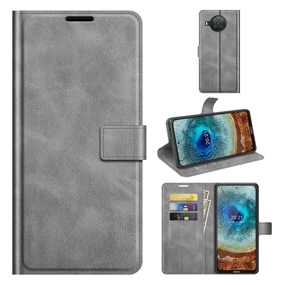 For Nokia X10 / X20 Retro Calf Pattern Buckle Horizontal Flip Leather Case with Holder & Card Slots & Wallet(Grey)