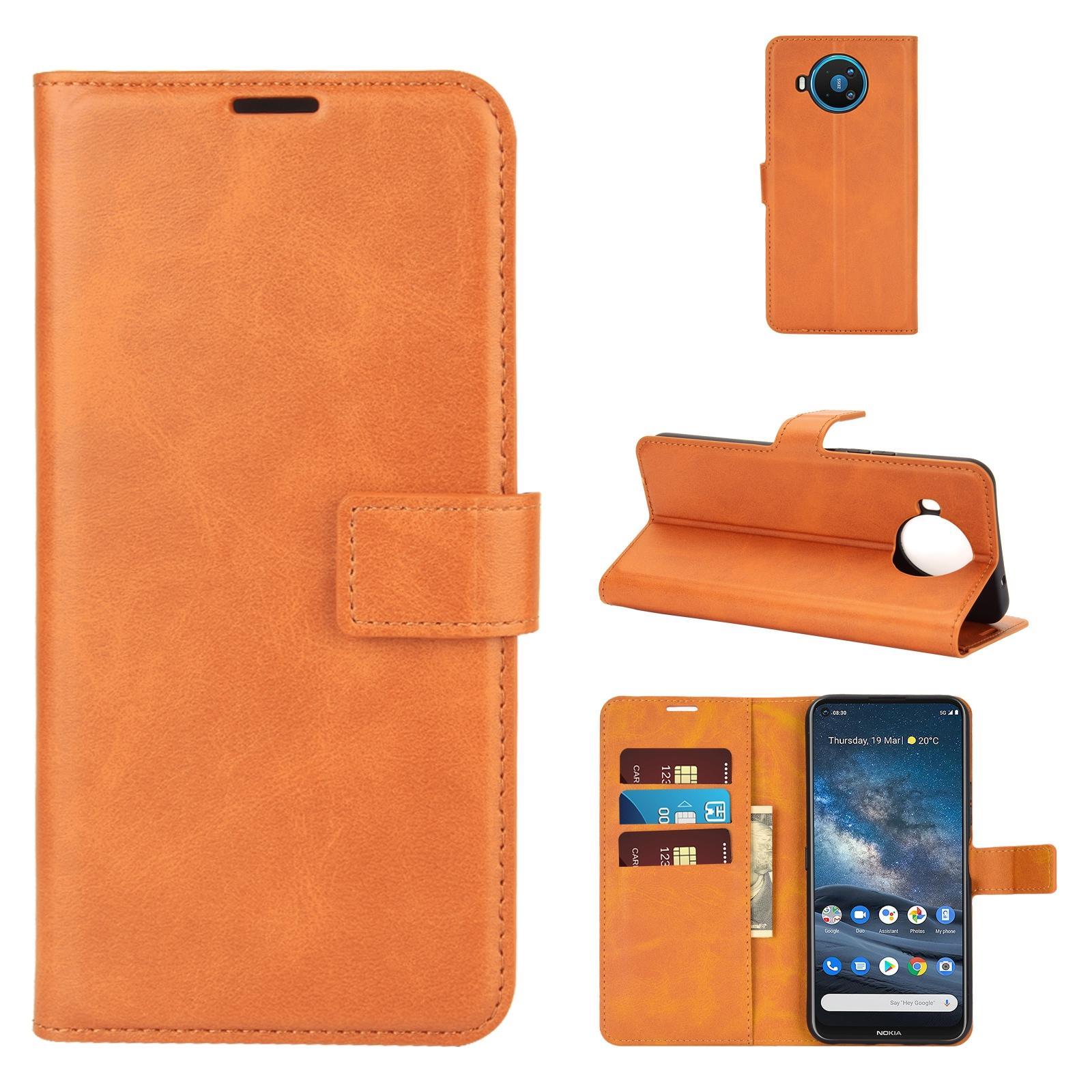For Nokia 8.3 5G Retro Calf Pattern Buckle Horizontal Flip Leather Case with Holder & Card Slots & Wallet(Yellow)