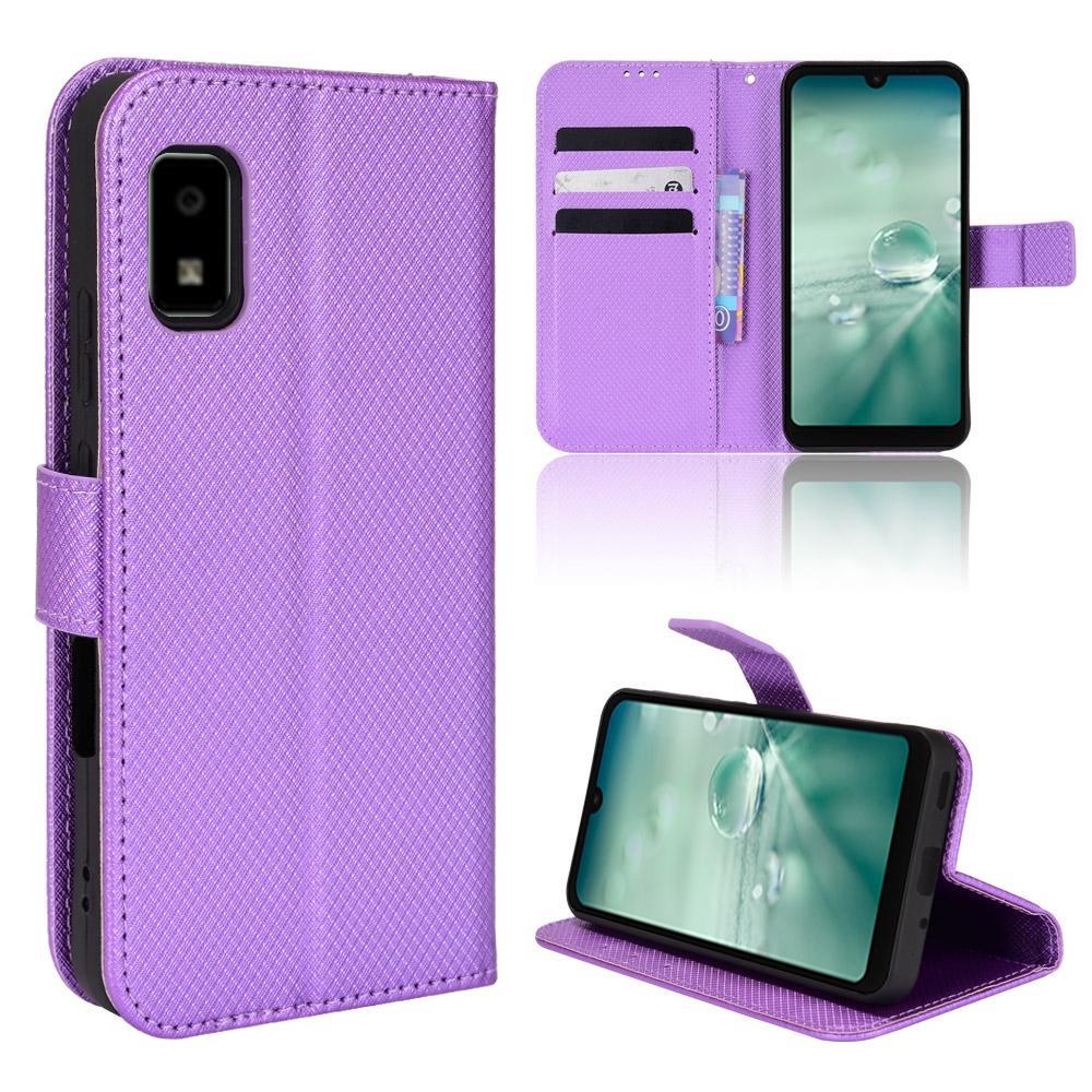 For Sharp Aquos Wish Diamond Texture Leather Phone Case(Purple)
