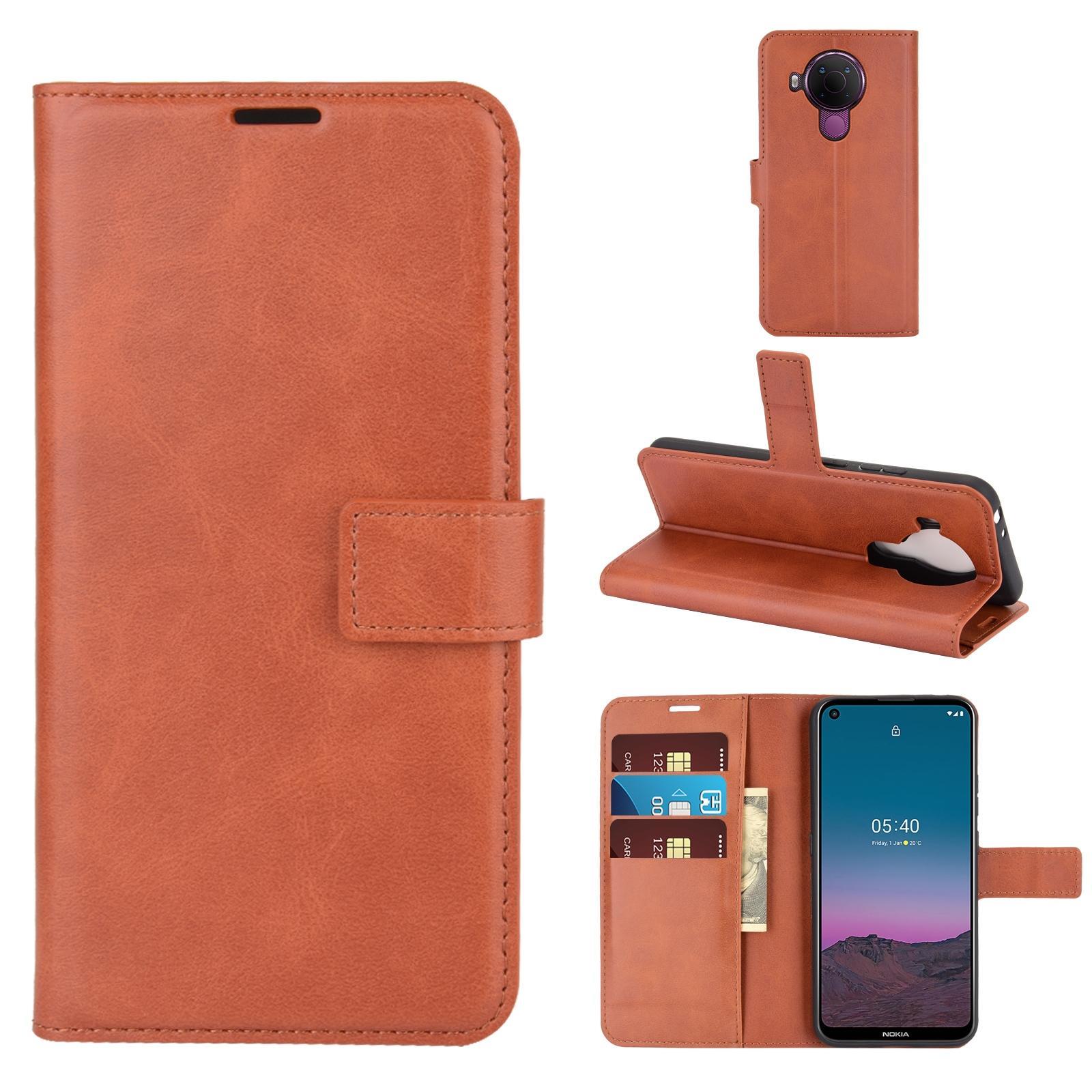 For Nokia 5.4 Retro Calf Pattern Buckle Horizontal Flip Leather Case with Holder & Card Slots & Wallet(Light Brown)