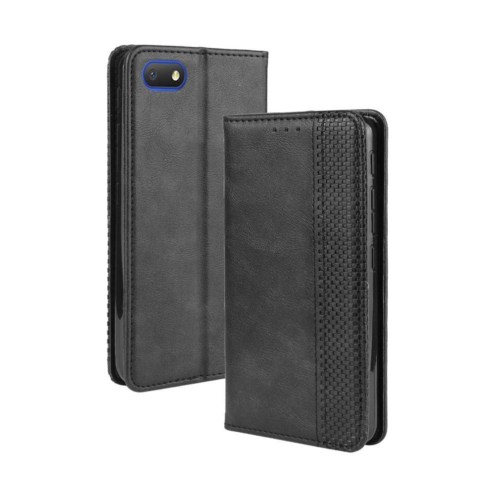 For Alcatel 1V (2019) without Fingerprint Hole Magnetic Buckle Retro Crazy Horse Texture Horizontal Flip Leather Case with Holder & Card Slots & Photo