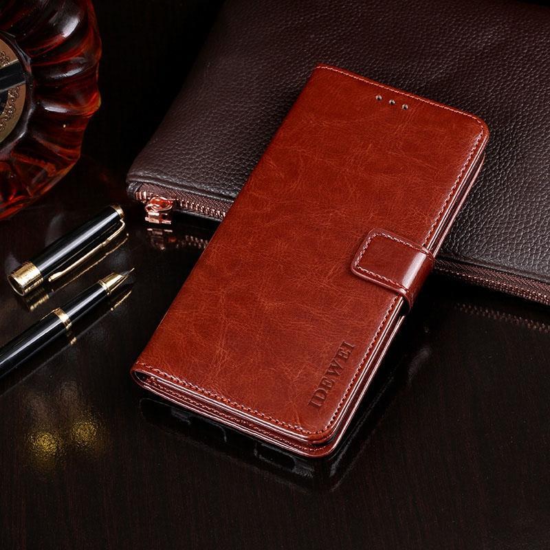 For HTC Desire 21 Pro 5G idewei Crazy Horse Texture Horizontal Flip Leather Case with Holder & Card Slots & Wallet(Brown)
