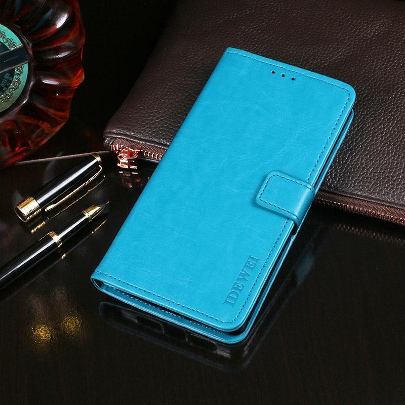 For HTC Desire 21 Pro 5G idewei Crazy Horse Texture Horizontal Flip Leather Case with Holder & Card Slots & Wallet(Sky Blue)