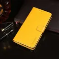 For HTC Desire 21 Pro 5G idewei Crazy Horse Texture Horizontal Flip Leather Case with Holder & Card Slots & Wallet(Yellow)