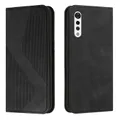 For LG Velvet Skin Feel Magnetic S-type Solid Color Horizontal Flip Leather Case with Holder & Card Slot & Wallet(Black)