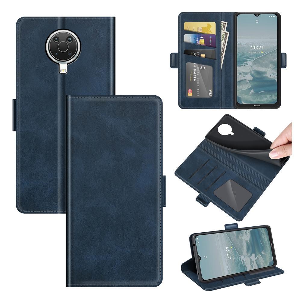 For Nokia G10/G20 Dual-side Magnetic Buckle Horizontal Flip Leather Case with Holder & Card Slots & Wallet(Dark Blue)