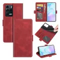 For ZTE Axon 30 Ultra 5G Dual-side Magnetic Buckle Horizontal Flip Leather Case with Holder & Card Slots & Wallet(Red)