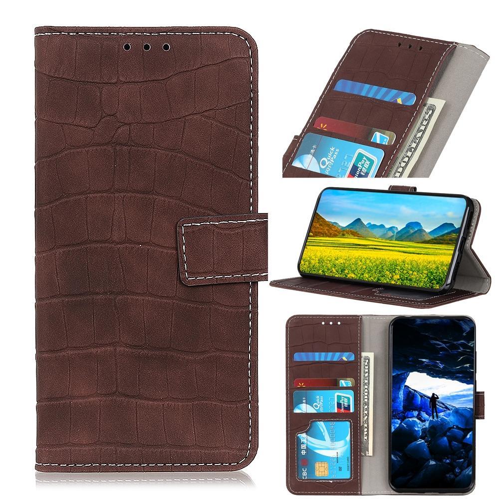 For Huawei P Smart(2021) Crocodile Texture Horizontal Flip Leather Case with Holder & Card Slots & Wallet & Photo Frame(Brown)