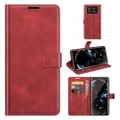 For Sharp Aquos R6 Retro Calf Pattern Buckle Horizontal Flip Leather Case with Holder & Card Slots & Wallet(Red)