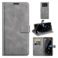 For Sharp Aquos R6 Retro Calf Pattern Buckle Horizontal Flip Leather Case with Holder & Card Slots & Wallet(Grey)